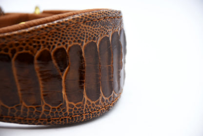 Hundehalsband aus exotischem Straußenbeinleder – elegant, robust und in Manufakturqualität gefertigt