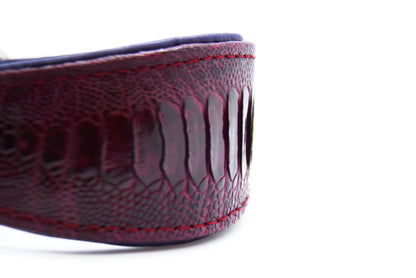 Luxuriöses Hundehalsband aus echtem Straußenbeinleder mit markanter Struktur