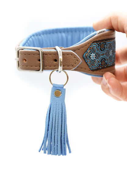 Halsband SKADI – Gepolstertes Windhundhalsband aus Bio-Leder • Breites Lederhalsband