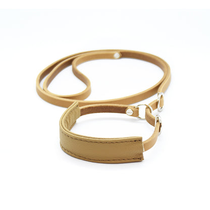 Ausstellungsleine für Hunde mit Nappaleder Kehlkopfschutz